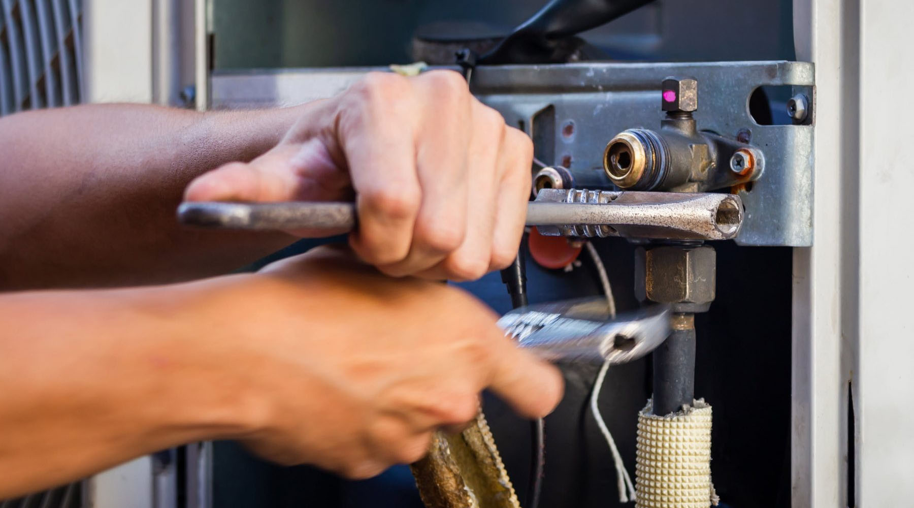 furnace install closeup